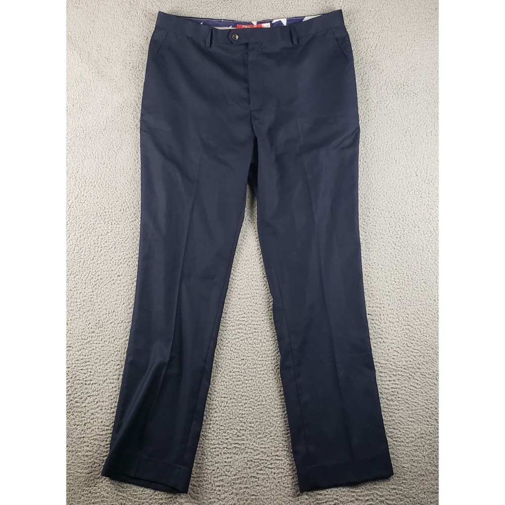 Shinesty Pants Mens 38x35 Blue Golf‎ Dress Casual Polyester Pleated NEW